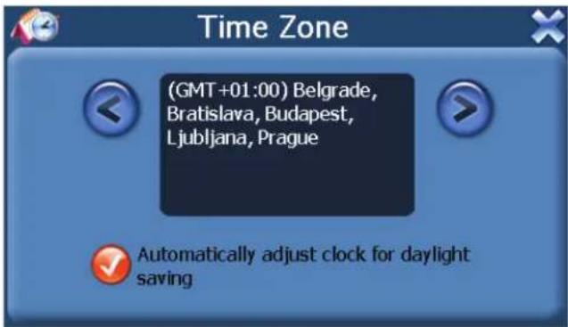 Time Zone (GMT+01:00) Belgrade, Bratislava, Budapest, Ljubljana, Prague Automatically adjust clock for daylight saving