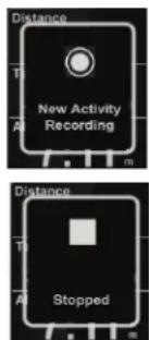 Distance New Activity Recording m Distance Stopped