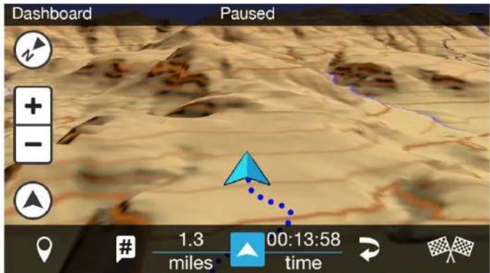 Dashboard Paused 1.3 00:13:58 miles time