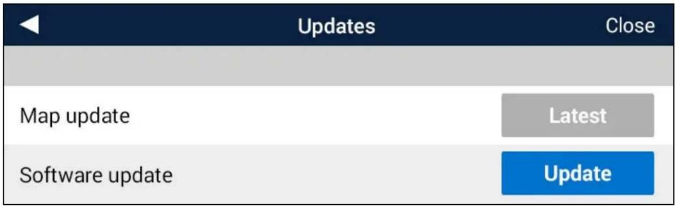 Updates Close Map update Latest Software update Update