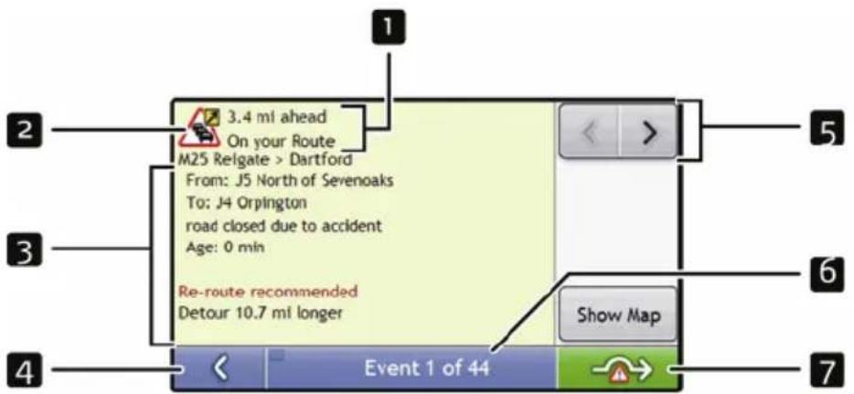 3.4 ml ahead On your Route M25 Religate > Dartford From: J5 North of Sevenoaks To: J4 Orplington road closed due to accident Age: 0 min Re-route recommended Detour 10.7 ml longer Event 1 of 44 Show Map