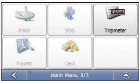 Food SOS Tripmeter Tourist Cash Main Menu 3/3