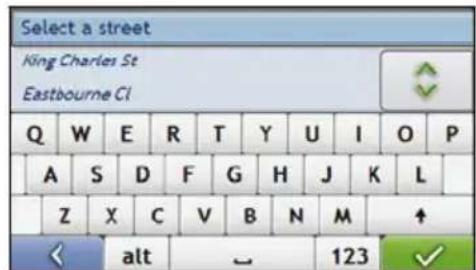Select a street King Charles St Eastbourne Ci Q W E R T Y U I O P A S D F G H J K L Z X C V B N M ↑ ◀ alt _ 123 ✓