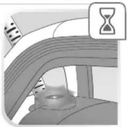 Illustration of a car interior with an hourglass icon above, no visible text or symbols