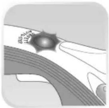 Abstract grayscale illustration of a curved road with a starburst-like symbol (no text or symbols present)