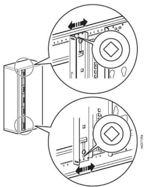 Technical diagram showing mechanical assembly with labeled components and directional arrows indicating motion or assembly steps.