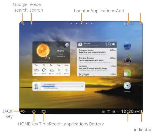 Google Voice search search Locator Applications Add Atlanta 75 Home Back key HOME key TimeRecent applications Battery indicator