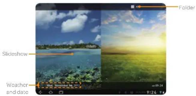 Folder Slideshow Weather and date Wed. November 10, 2017 09:24