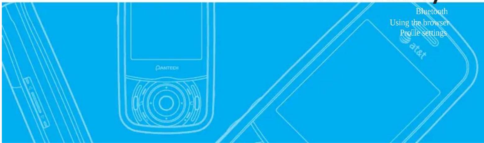 PANTECH Bluetooth Using the browser Prolle settings at&t