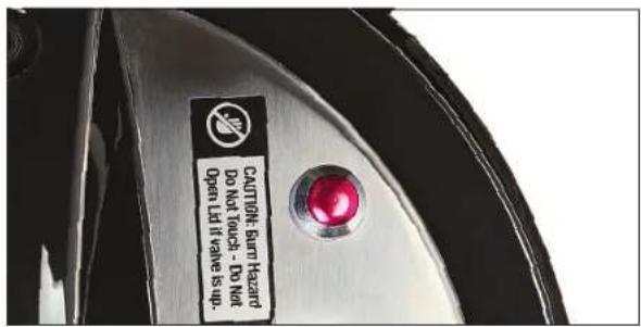 CAUTION: Burn Hazard Do Not Touch - Do Not Open Ltd if kane is up.