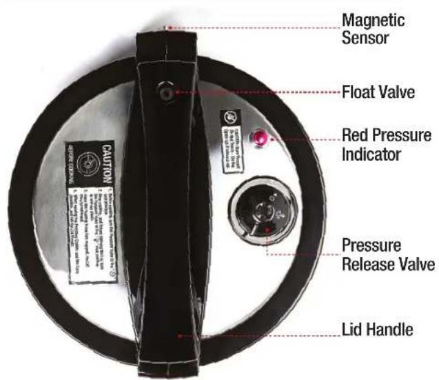 Magnetic Sensor Float Valve Red Pressure Indicator Pressure Release Valve Lid Handle