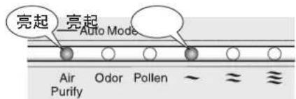 亮起 亮起 Auto Mode Air Purify Odor Pollen ~ ~ ~ ~