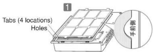 Tabs (4 locations) Holes 1 手前側