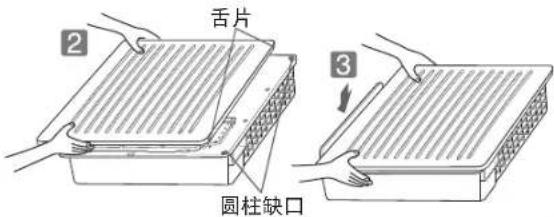 舌片 2 圆柱缺口 3