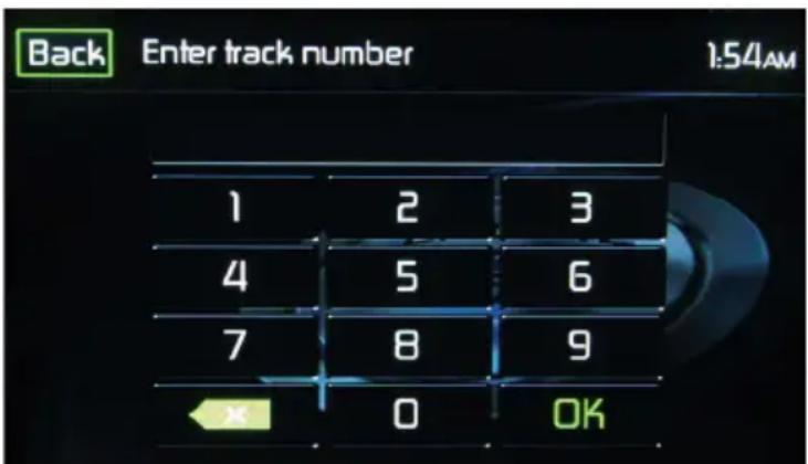 Back Enter track number 1:54AM 1 2 3 4 5 6 7 8 9 x 0 OK