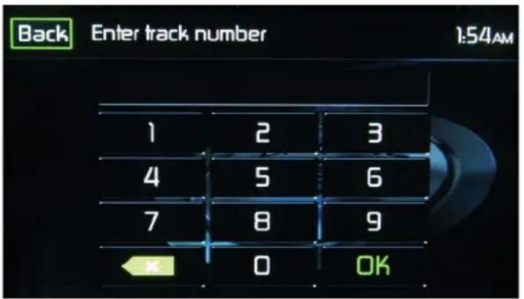 Back Enter track number 1:54AM 1 2 3 4 5 6 7 8 9 ← 0 OK