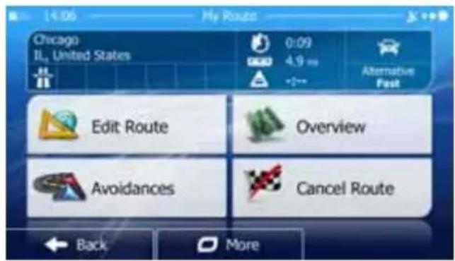 14:06 My Route Chicago U.S. United States 0:09 4.9 ms Alternative Fast Edit Route Overview Avoidances Cancel Route Back More