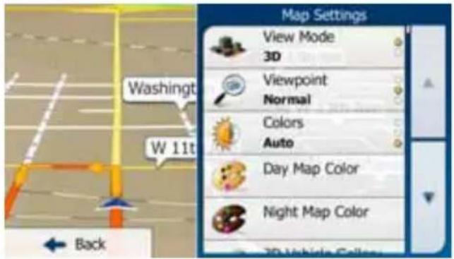 Map Settings View Mode 3D Viewpoint Normal Colors Auto Day Map Color Night Map Color Back