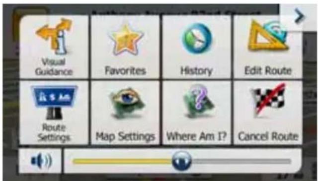 Visual Guidance Favorites History Edit Route Route Settings Map Settings Where Am I? Cancel Route