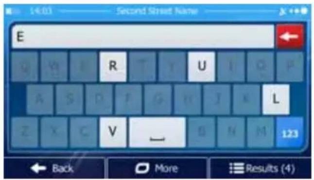 Second Street Name E Q M I R T Y U I Q P A S D F G H J X L Z X C V _ B N M 123 Back More Results (4)
