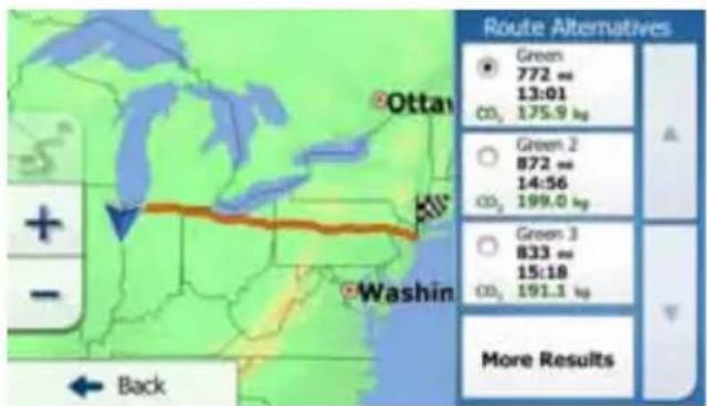 Route Alternatives Green 772 mm 13:01 CO₂ 175.9 kg Green 2 872 mm 14:56 CO₂ 199.0 kg Green 3 833 mm 15:18 CO₂ 191.1 kg More Results Back