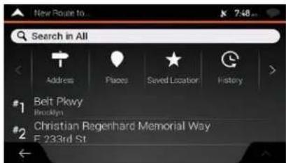 New Route to... Search in All Address Places Saved Location History #1 Belt Pkwy Brooklyn #2 Christian Regenhard Memorial Way F 233rd St