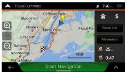 Route Summary Bloomfield Newark Elizabeth Rahway Woodbridge Perth Amboy Cliffside Park New York Floral Park Start Navigation 7:46 Route Info Alternatives 25 0:47