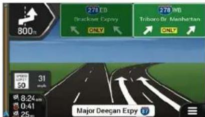 800ft 278 LD Brackman Expiry ONLY 278 MD Triboro-Br. Manhattan ONLY 31 50 8:24 am 0:41 25m Major Deegan Expy