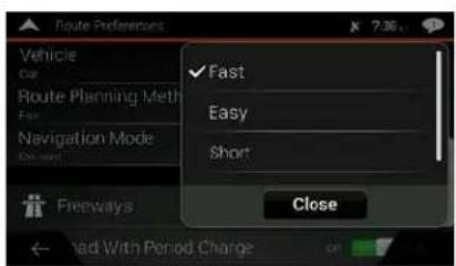 Route Preferences Vehicle Car Route Planning Meth Fast Navigation Mode Desert Fereways ✓ Fast Easy Short Close ✓ Read With Period Charge