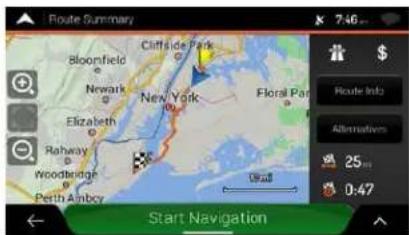 Route Summary Bloomfield Newark Elizabeth Rahway Woodbridge Perth Amboy Cliffside Park New York Floral Park Start Navigation 7:46 Route Info Alternatives 25 0:47