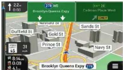 22 0:03 278 WE Brooklyn Queens Expy Nussell St Duffield St Gold St Prince St Sands St Navy St Bridg Street Cadmian Plaza West OUT 26 ONLY Bridg Street 8:14 m 0:09 4.1 m 31 45 Brooklyn Queens Expy 278