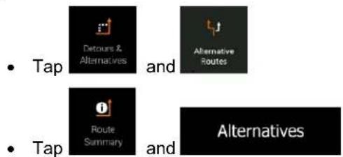 Tap Detours & Alternatives and Alternative Routes Tap Route Summary and Alternatives