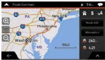Route Summary 741 Bridgeport New York PA 80 476 81 70 Philadelphia Washington MD Route Info Alternatives 240 4:21