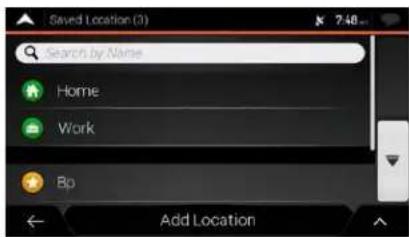 Saved Location (3) Search by Name Home Work Bp Add Location