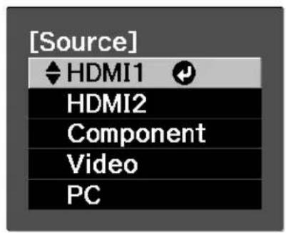 [Source] HDMI1 HDMI2 Component Video PC