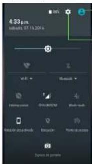 ALCATEL Streak - Panel de ajustes rápidos - 1