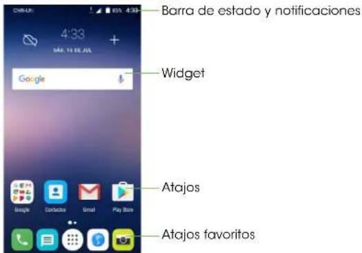 Barra de estado y notificaciones SAD: 14 DE JUL Google Widget Atajos Atajos favoritos