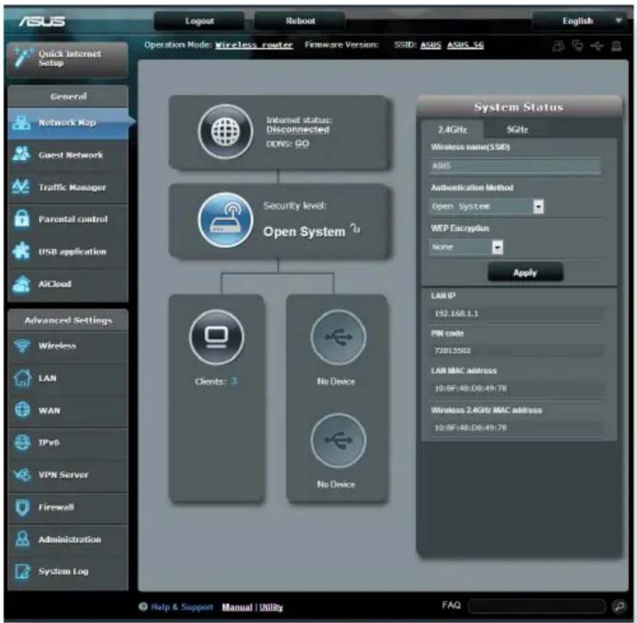 ASUS RT-AC65U - ネットワークマップを使用する - 1