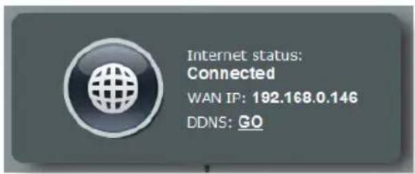 Internet status: Connected WAN IP: 192.168.0.146 DDNS: GO