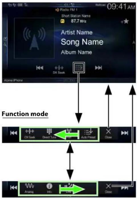 ALPINE INE-W967HD - Operating the Function Button on the Audio/Video Main Screen - 1