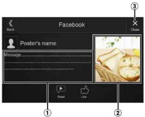 Facebook Back Poster's name Message... Read Live ① ② ③