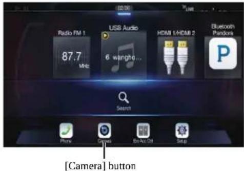 Radio FM 1 87.7 MHz USB Audio 6 wingho... HDMI 1/HDMI 2 Bluetooth Pandors Search Phone Camera Break-Cl Stop [Camera] button