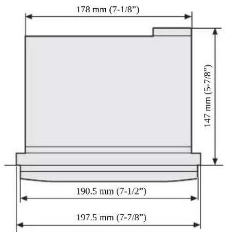178 mm (7-1/8") 147 mm (5-7/8") 190.5 mm (7-1/2") 197.5 mm (7-7/8")