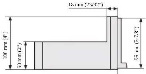 18 mm (23/32") 100 mm (4") 50 mm (2") 96 mm (3-7/8")