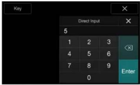 Key Direct Input 5 1 2 3 4 5 6 7 8 9 0 Enter