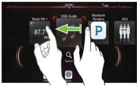 Radio FM 1 USB Audio Bluetooth Pandora AUX 87.7 MHz Search