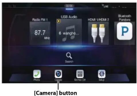 Radio FM 1 87.7 MHz USB Audio 6 wangho... HDMI 1/HDMI 2 Bluetooth Pandora Search [Camera] button
