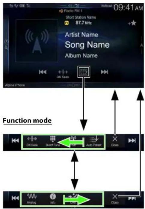 ALPINE X209D - Operating the Function Button on the Audio/Video Main Screen - 1