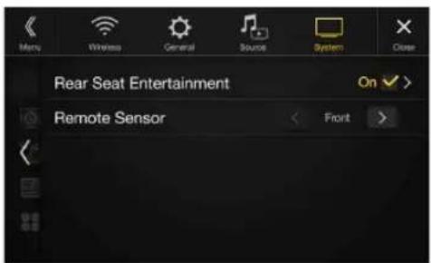 Menu Wireless General Source System Close Rear Seat Entertainment On Remote Sensor Front