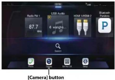 Radio FM 1 87.7 MHz USB Audio 6 wangho... HDMI 1/HDMI 2 Bluetooth Pandora Search [Camera] button